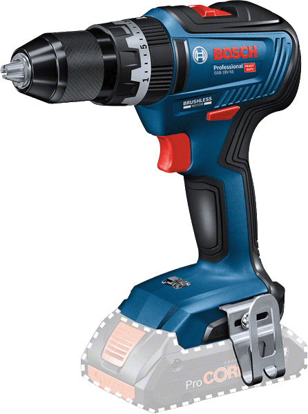 Bosch GSB 18V-55 Professional 1800 rpm Nøglefri 1 kg Sort, Blå