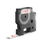 DYMO D1 Standard - Red on White - 12mm etiketbånd Rød på hvid