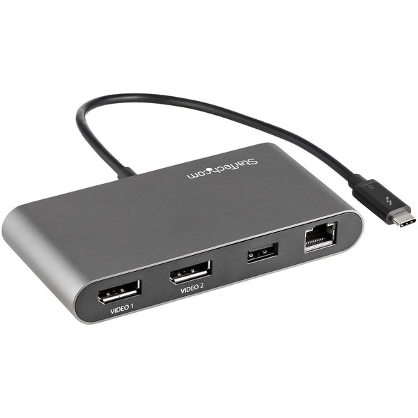 StarTech.com TB3DKM2DPL dockingstation Ledningsført Thunderbolt 3 Grå