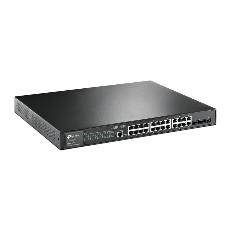 TP-Link JetStream TL-SG3428MP netværksswitch Administreret L2+ Gigabit Ethernet (10/100/1000) Strøm over Ethernet (PoE) 1U Sort