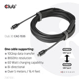 CLUB3D CAC-1535 USB-kabel USB 3.2 Gen 2 (3.1 Gen 2) 5 m USB C Sort
