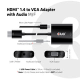 CLUB3D CAC-1302 videokabel adapter 0,5 m HDMI Type A (Standard) VGA (D-Sub) Sort
