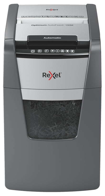 Rexel AutoFeed+ 130M papirmakulator Mikromakulering 55 dB Sort, Grå