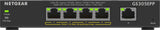 NETGEAR 5-Port Gigabit Ethernet High-Power PoE+ Plus Switch (GS305EPP) Administreret L2/L3 Gigabit Ethernet (10/100/1000) Strøm over Ethernet (PoE) Sort
