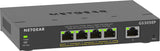 NETGEAR 5-Port Gigabit Ethernet PoE+ Plus Switch (GS305EP) Administreret L2/L3 Gigabit Ethernet (10/100/1000) Strøm over Ethernet (PoE) Sort