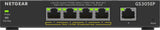 NETGEAR 5-Port Gigabit Ethernet PoE+ Plus Switch (GS305EP) Administreret L2/L3 Gigabit Ethernet (10/100/1000) Strøm over Ethernet (PoE) Sort