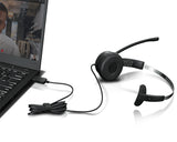 Lenovo 100 Mono Headset Ledningsført Kontor/Callcenter USB Type-A Sort