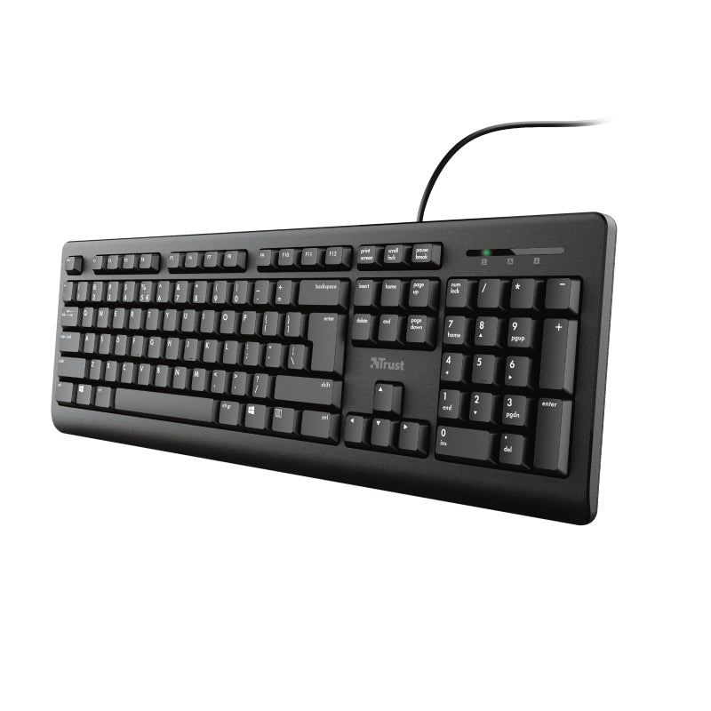 Trust Primo tastatur Medicinsk USB Nordisk Sort