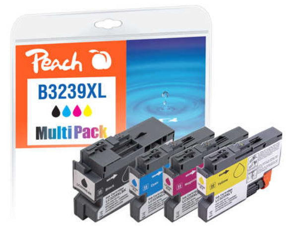 Peach LC-3239XL blækpatron 4 stk Højt (XL) udbytte Sort, Blå, Magenta, Gul