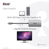 CLUB3D CAC-1510-A videokabel adapter 0,25 m USB Type-C DVI-D Grå