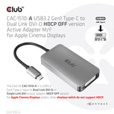 CLUB3D CAC-1510-A videokabel adapter 0,25 m USB Type-C DVI-D Grå