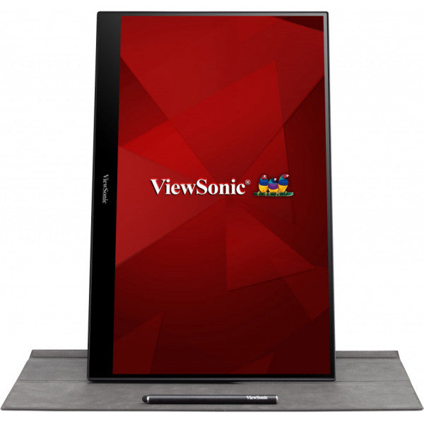 Viewsonic TD1655 computerskærm 39,6 cm (15.6") 1920 x 1080 pixel Fuld HD LED Berøringsskærm Multibruger Sort, Sølv