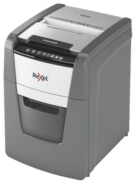 Rexel Optimum AutoFeed+ 100X papirmakulator 55 dB 22 cm Sort, Grå