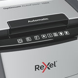 Rexel Optimum AutoFeed+ 100X papirmakulator 55 dB 22 cm Sort, Grå