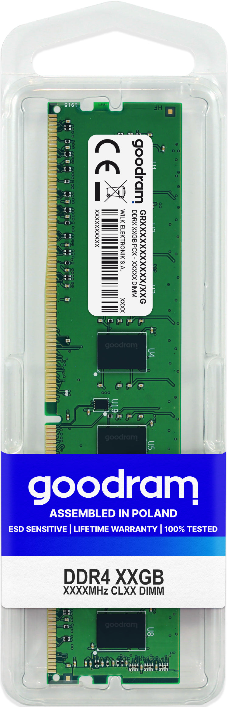 Goodram GR2666D464L19/16G hukommelsesmodul 16 GB 1 x 16 GB DDR4 288-pin DIMM