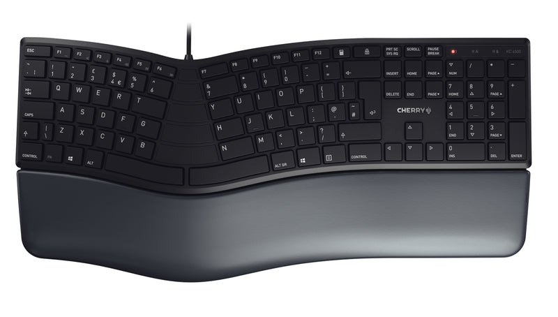 CHERRY KC 4500 ERGO tastatur Universel USB QWERTY UK engelsk Sort