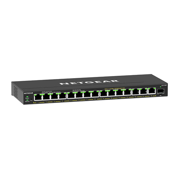 NETGEAR GS316EP-100PES netværksswitch Administreret Gigabit Ethernet (10/100/1000) Strøm over Ethernet (PoE) Sort
