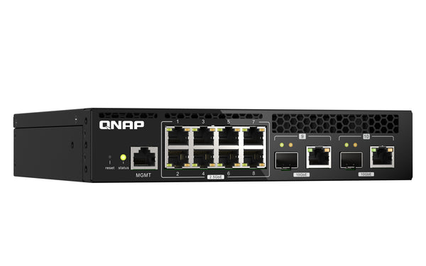 QNAP QSW-M2108R-2C netværksswitch Administreret L2 2.5G Ethernet (100/1000/2500) Strøm over Ethernet (PoE) Sort