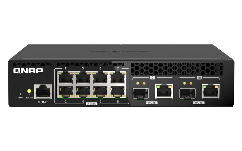 QNAP QSW-M2108R-2C netværksswitch Administreret L2 2.5G Ethernet (100/1000/2500) Strøm over Ethernet (PoE) Sort