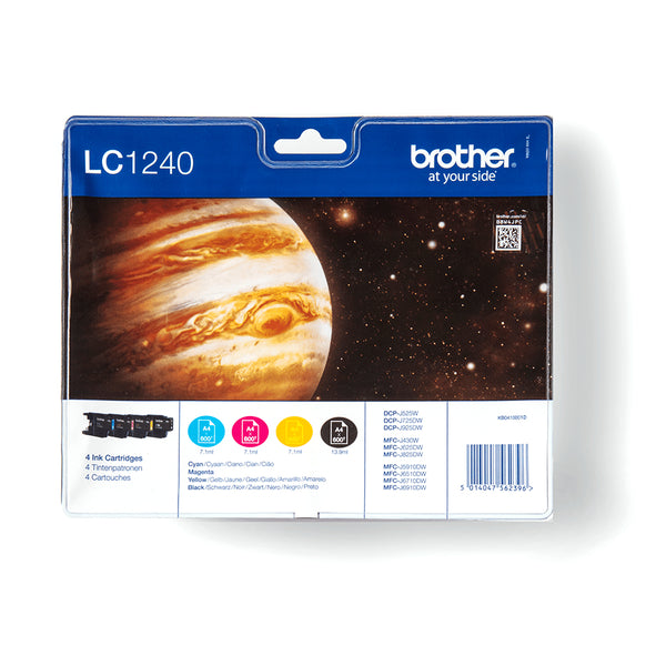 Brother LC1240VALBP blækpatron 4 stk Original Sort, Blå, Magenta, Gul
