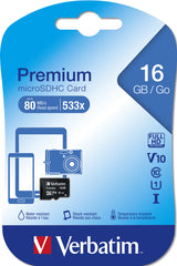 Verbatim Premium 16 GB MicroSDHC Klasse 10