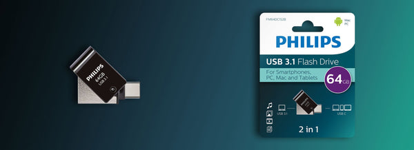 Philips FM64DC152B/00 USB-nøgle 64 GB USB Type-C 3.2 Gen 1 (3.1 Gen 1) Sort