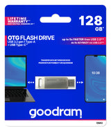 Goodram ODA3 USB-nøgle 128 GB USB Type-A / USB Type-C 3.2 Gen 1 (3.1 Gen 1) Sølv