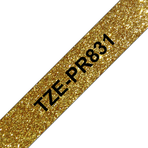 Brother TZE-PR831 etiketbånd Sort på guld