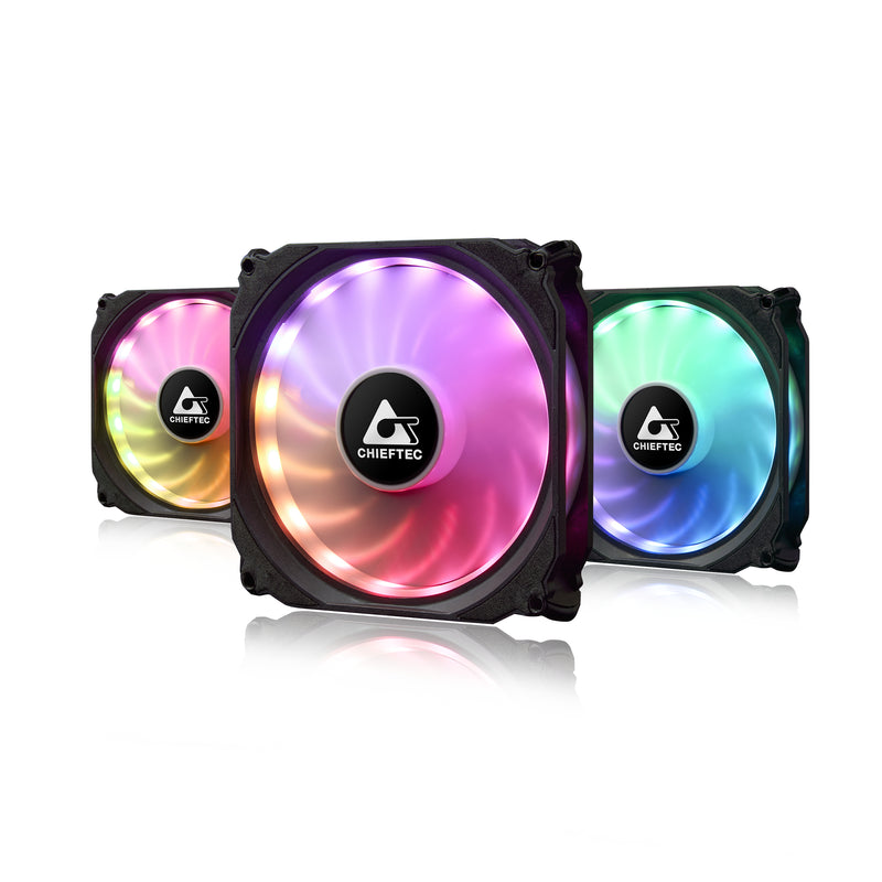 Chieftec CF-3012-RGB Computerkølesystem Computerkabinet Ventilator 12 cm Sort