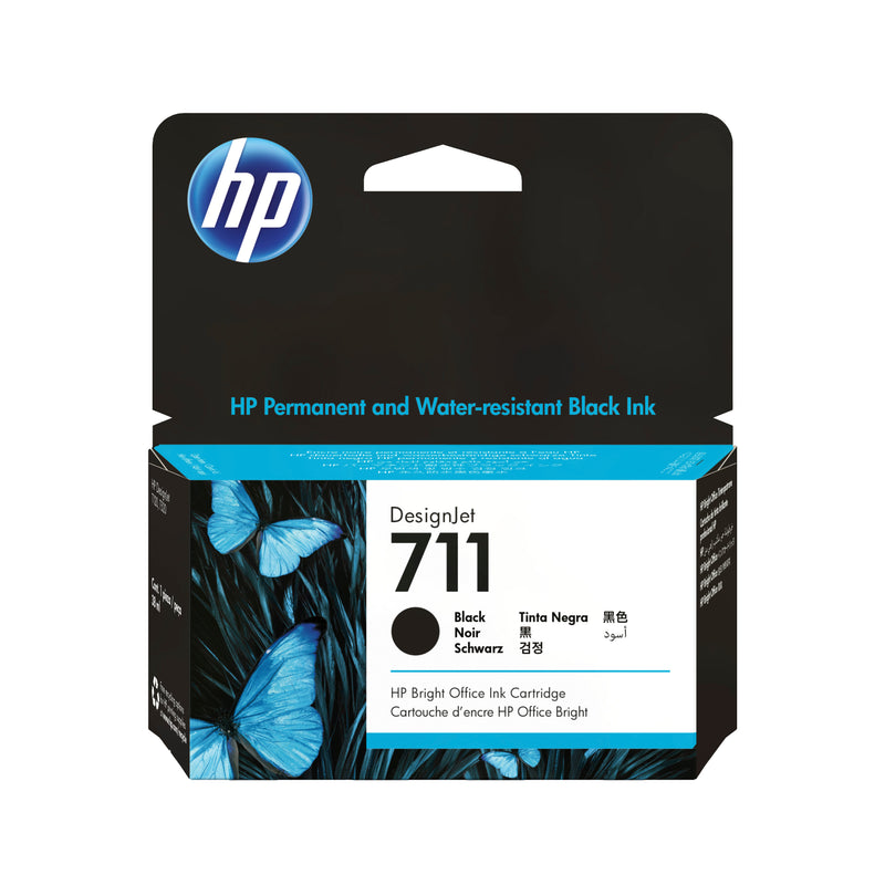 HP 711 38-ml Black DesignJet Ink Cartridge printhoved Termisk inkjet