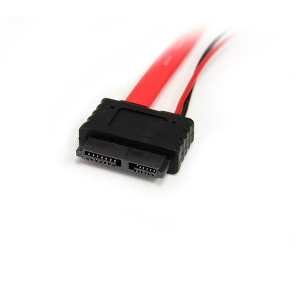 StarTech.com SLSATAF12 SATA-kabel 0,304 m SATA 13-pin SATA 7-pin + Molex (4-pin) Rød