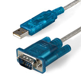 StarTech.com ICUSB232SM3 kabel kønsskifter DB-9 USB 2.0 A Blå, Transparent