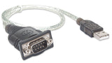 Manhattan 205146 serielkabel Sort, Transparent 0,45 m USB Type-A D-Sub (DB-9)