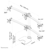 Neomounts FPMA-D700DD6 skærmbeslag og -stativer 68,6 cm (27") Skrivebord Sort