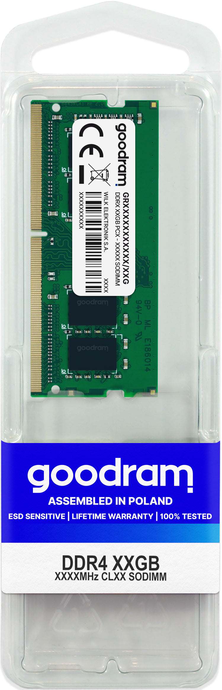 Goodram GR2666S464L19/16G hukommelsesmodul 16 GB 1 x 16 GB DDR4 260-pin SO-DIMM