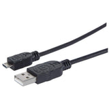 Manhattan 307178 USB-kabel USB 2.0 1,8 m USB A Micro-USB B Sort