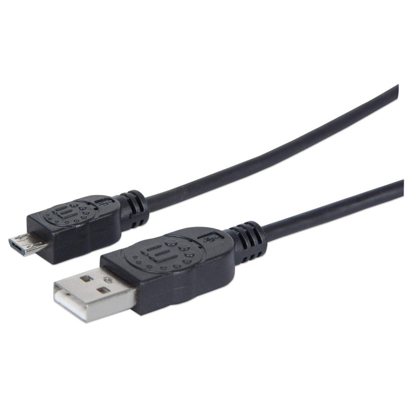 Manhattan 307178 USB-kabel USB 2.0 1,8 m USB A Micro-USB B Sort