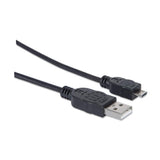 Manhattan 307178 USB-kabel USB 2.0 1,8 m USB A Micro-USB B Sort