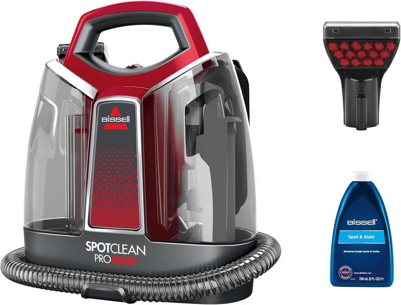 Bissell SpotClean ProHeat rengøringsmaskine til tæppe Håndholdt Dyb Rød, Titanium