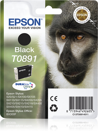 Epson Monkey T0891 blækpatron 1 stk Original Sort