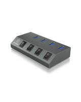 ICY BOX IB-HUB1405 USB 3.2 Gen 1 (3.1 Gen 1) Type-B 5000 Mbit/s Anthracit