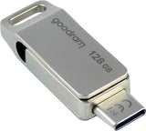 Goodram ODA3 USB-nøgle 128 GB USB Type-A / USB Type-C 3.2 Gen 1 (3.1 Gen 1) Sølv