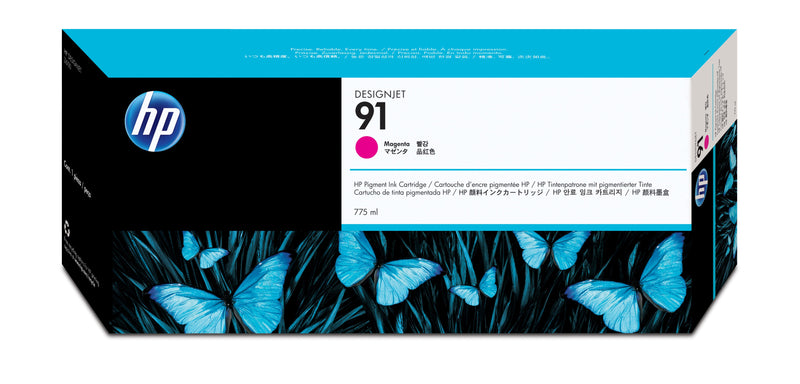 HP 91 775-ml Magenta DesignJet Pigment Ink Cartridge printhoved Termisk inkjet