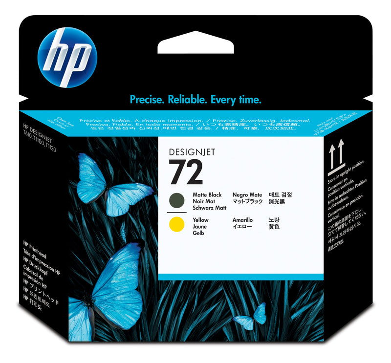 HP 72 Matte Black & Yellow Printhead printhoved Termisk inkjet