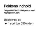 HP 364XL High Yield Black Original Ink Cartridge blækpatron 1 stk Højt (XL) udbytte