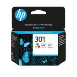 HP 301 Tri-color Original Ink Cartridge blækpatron 1 stk Standard udbytte Blå, Magenta, Gul