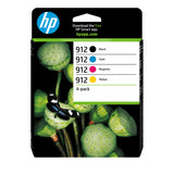 HP 912 4-Pack CMYK(4) Original Ink Cartridge Combo blækpatron Standard udbytte Sort, Blå, Magenta, Gul