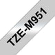 Brother TZE-M951 etiketbånd Sort på sølv