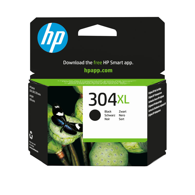 HP 304XL Black Original Ink Cartridge blækpatron 1 stk Højt (XL) udbytte