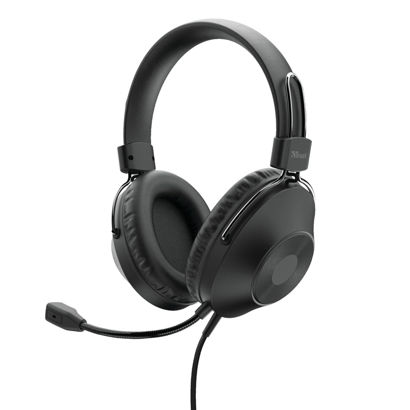 Trust HS-250 Headset Ledningsført Opkald/musik Sort